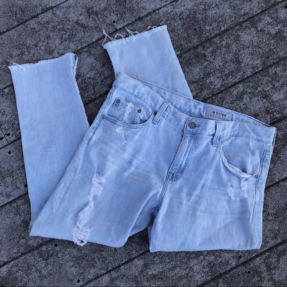 AG Ex-Boyfriend Light Wash Boyfriend Straight Leg Slim 27 Years Naturale Crop 30 - Picture 2 of 8